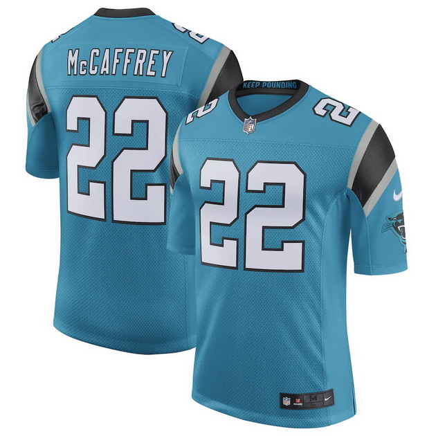 mens nike christian mccaffrey blue carolina panthers classic limited player jersey